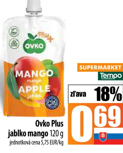Ovko Plus ovocný jablko mango