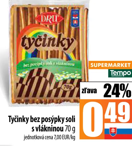 DRU Tyčinky bez posýpky soľ a vlákninu