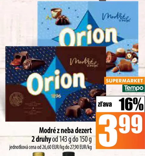 Orion Modré z neba dezert