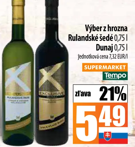 Výber z hrozna Rulandské šedé Dunaj