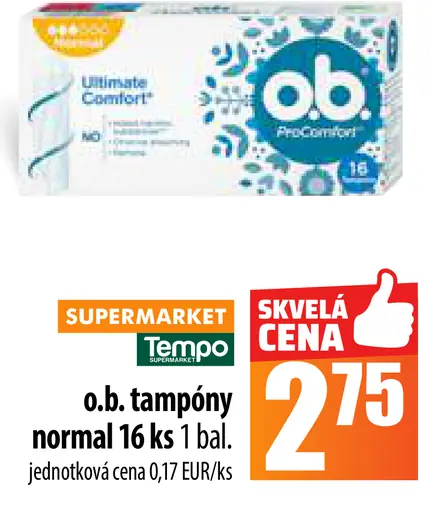 O.b. tampóny normal
