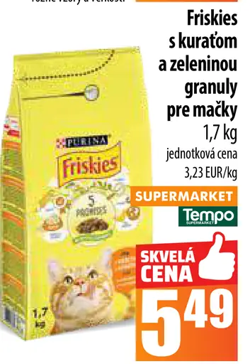 Friskies s kurčaťom a zeleninou granuly mačky