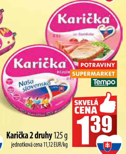 Karička Maxi tavený syr 2 druhy