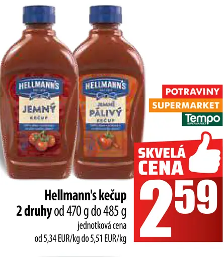 Hellmann's Kečup jemne štipľavý