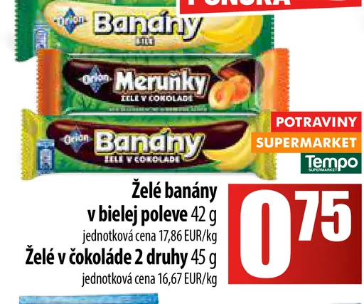 Želé banány - Želé v čokoláde 2 druhy