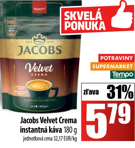 Jacobs Velvet Crema rozpustná káva