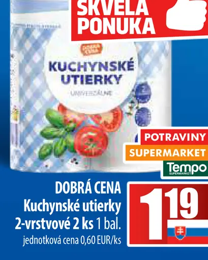 Kuchynské utierky 2-vrstvové