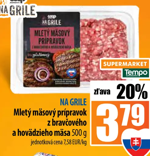 COOP Mletý mäsový prípravok z bravčového a hovädzieho mäsa