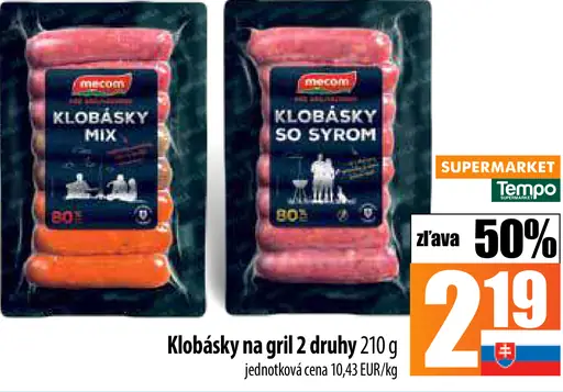 Klobásky na gril mix