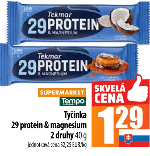 Tekmar 29 protein & magnesium Tyčinka 2 druhy