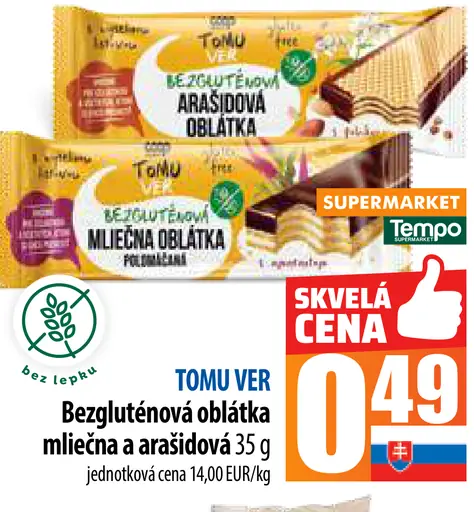 Tomu Ver Bezgluténová oblátka mliečna a arašidová