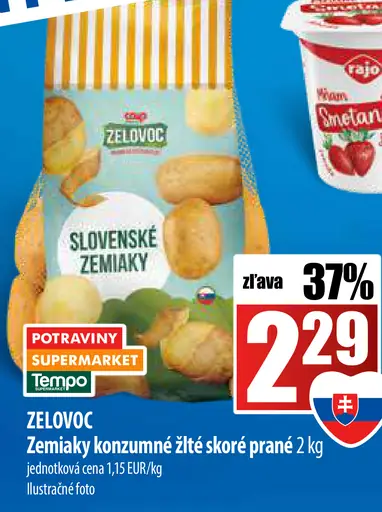 Želovoc Zemiaky konzumné žlté skoré prané