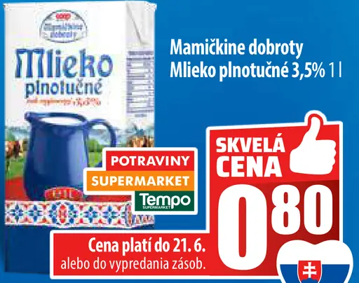 Mamičkine dobroty Mlieko plnotučné 3,5%