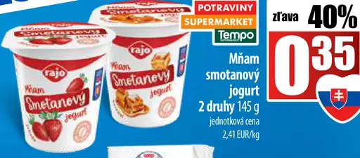 Rajo Zvolenský smotanový jogurt 2 druhy
