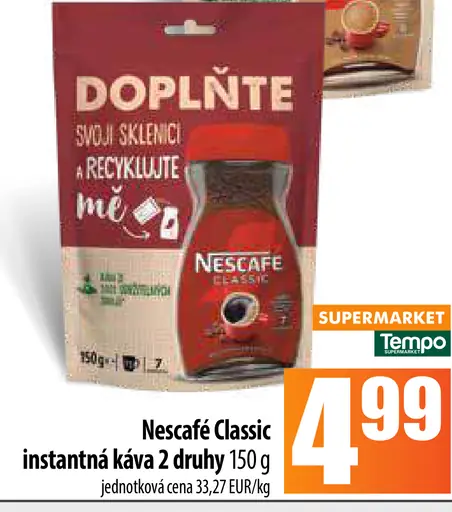 NESCAFÉ CLASSIC, instantná káva
