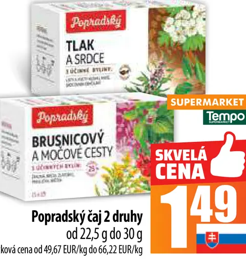 Popradský bylinný čaj 2 druhy
