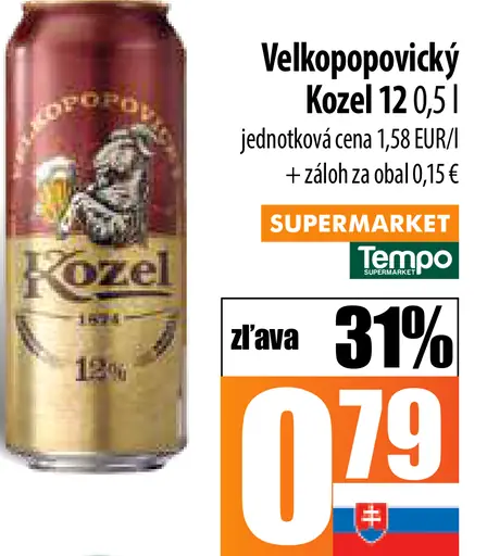 Velkopopovický Kozel plechovka