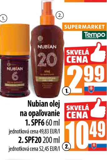 Nubian Olej na opaľovanie