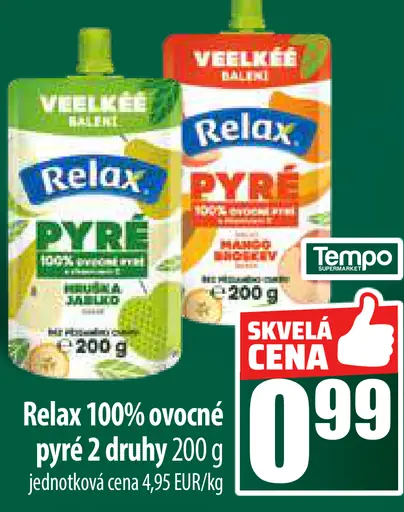 Relax 100% ovocné pyré 2 druhy