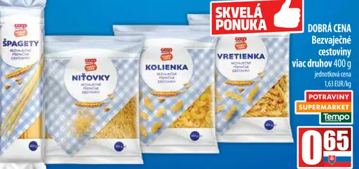 Dobrácena Bezvaječné cestoviny viac druhov