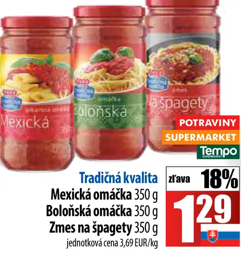 Tradičná kvalita Mexická/Boloňská omáčka - Zmes na špagety