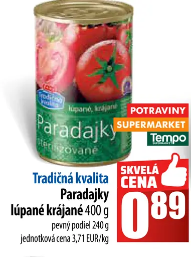 Tempo Klasik lúpané krájané paradajky
