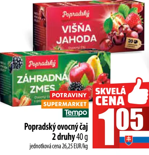 Popradský Šípky ovocný čaj s príchuťou