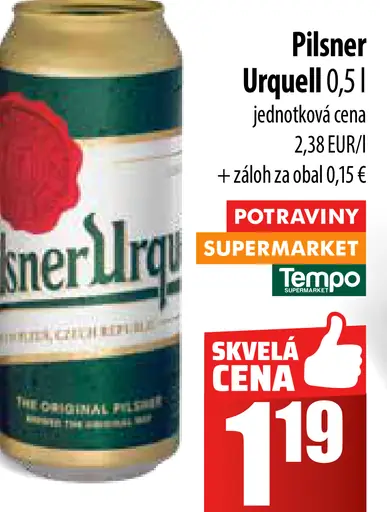 Pilsner Urquell plechovka