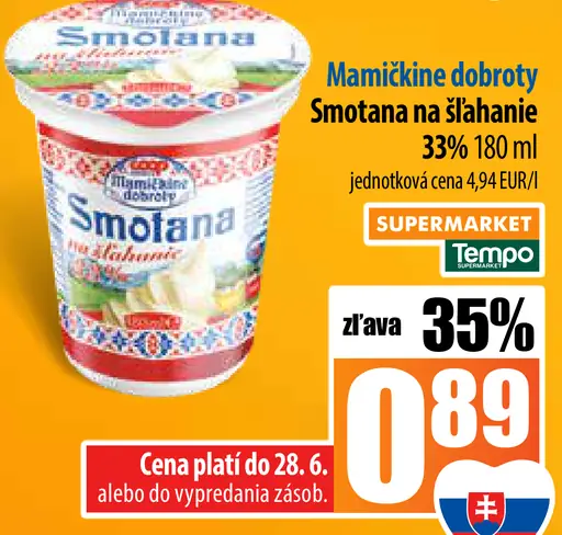 Maminkine dobroty Smotana na šľahanie