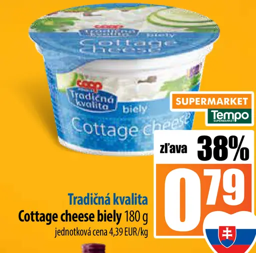 Tradičná kvalita cottage cheese biely