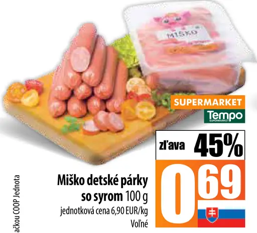Radoma Miško detské párky so syrom
