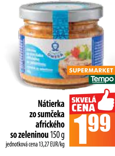 Nátierka zo sumčeka afrického so zeleninou