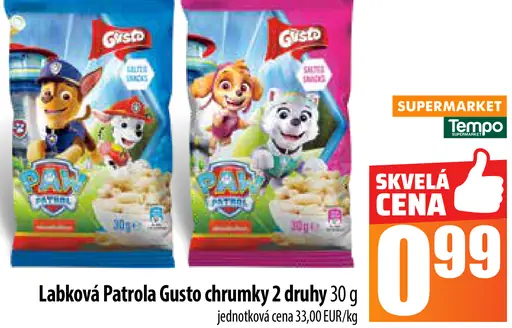 Gusto Labková Patrola chrumky rôzne druhy
