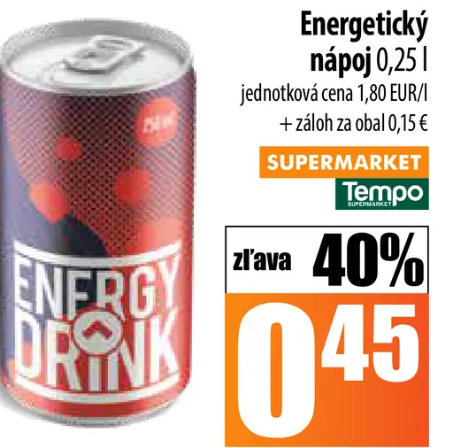 Energetický nápoj plechovka