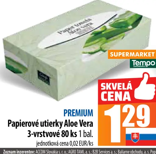 Premium Papierové utierky Aloe Vera