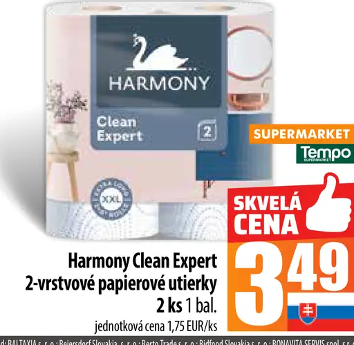 Harmony Clean Expert papierové utierky 2 vrstvy