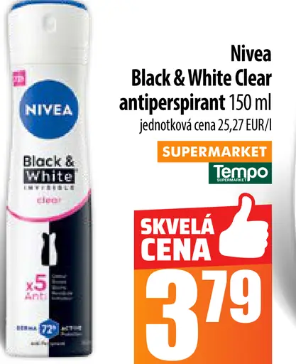 Nivea Black & White Clear antiperspirant