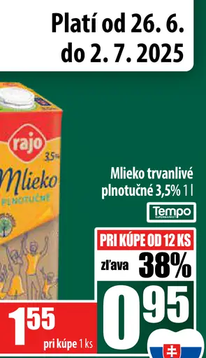 Rajo Mlieko plnotučné 3,5%
