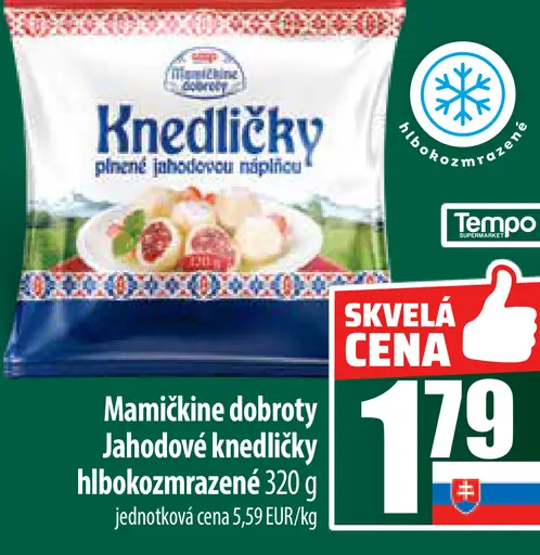 Mamičkine dobroty Jahodové knedličky hlboko-mrazené
