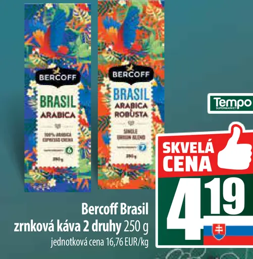 Bercoff Zrnková káva Brasil