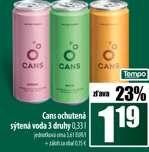 Cans Ochutená sýtená voda