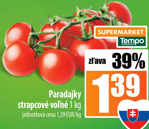 Paradajky strapcové voľné