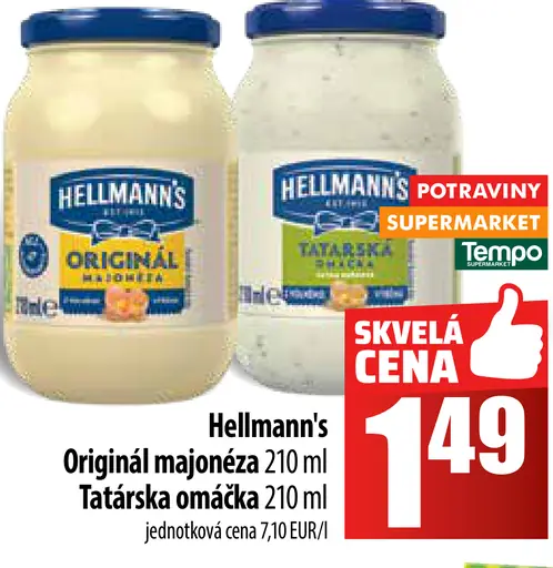 Hellmann’s Original majonéza a Tatárska omáčka