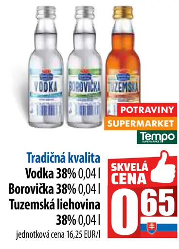 Tradičná kvalita Vodka 38%