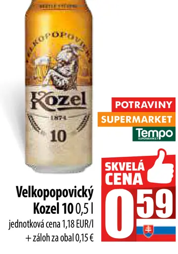 Velkopopovický Kozel plechovka