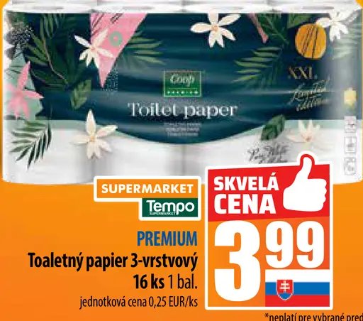 Coop Toaletný papier 3-vrstvový