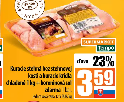 Hyza Kuracie stehná bez kosti a krídla