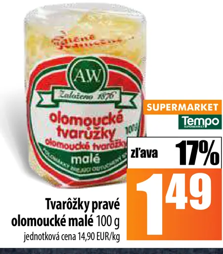 Tvarožky pravé olomoucké malé