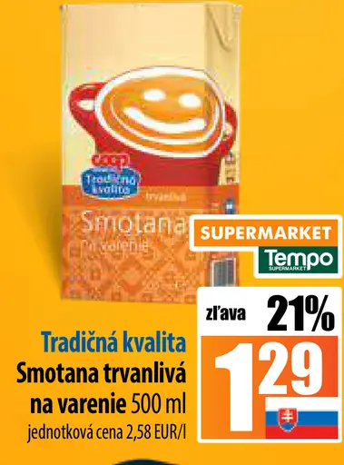 Tatranské mlieko Smotana trvanlivá na varenie