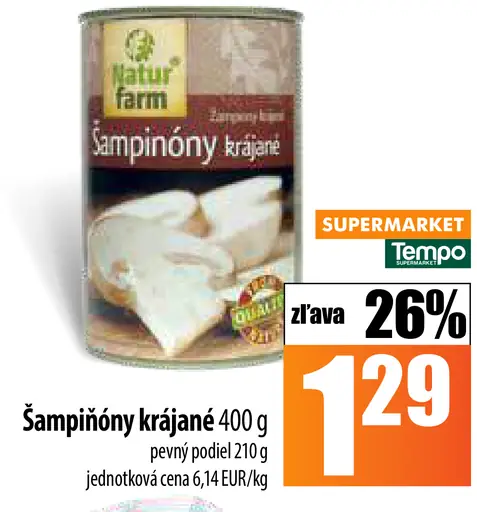 Šampiňóny krájané